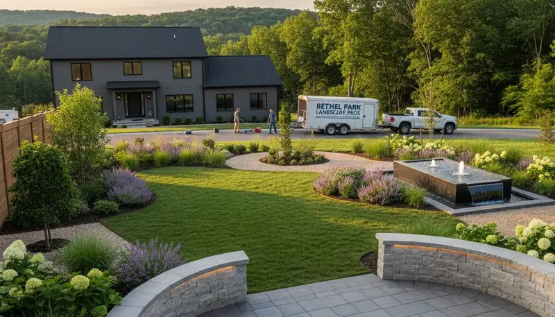 Landscaping team in Pittsburgh, PA providing professional yard maintenance and outdoor care