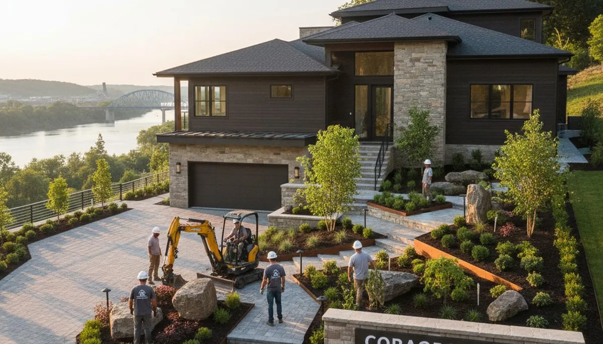 Landscaping crew serving Pittsburgh, PA with professional lawn and garden care