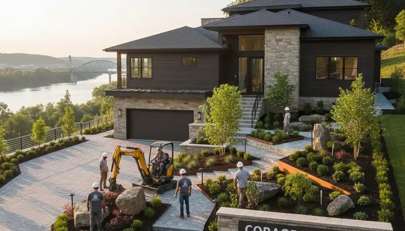 Landscaping crew serving Pittsburgh, PA with professional lawn and garden care